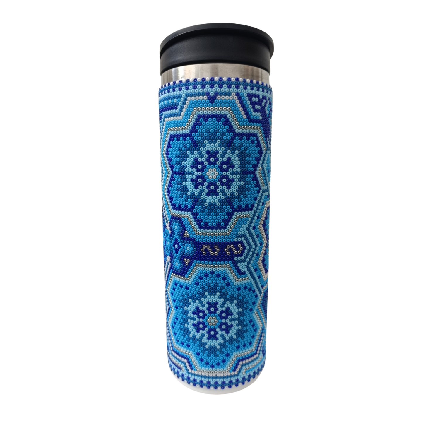 016 Termo raíces, tonos azules