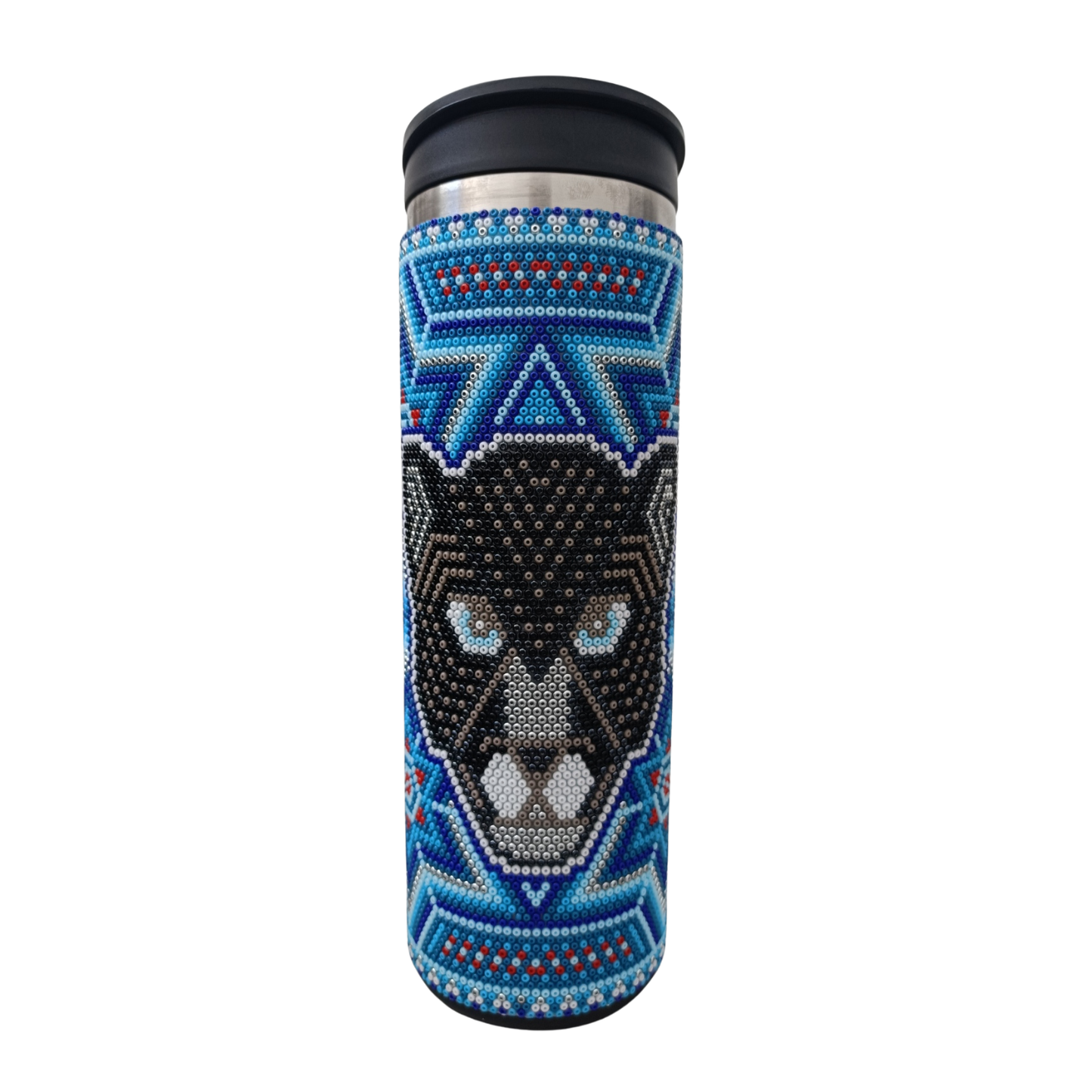 030 Termo Jaguar Negro y Azules