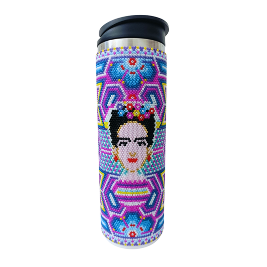 019 Termo Frida Kahlo, Tonos morados.