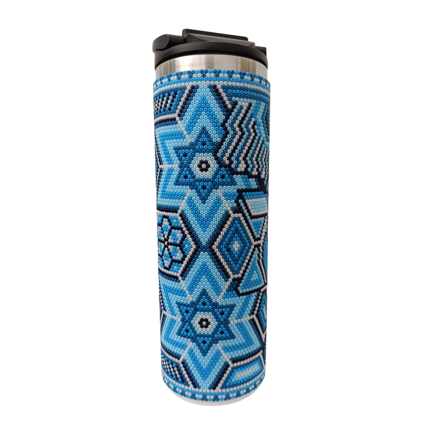 Termo Venado; Tonos azules.