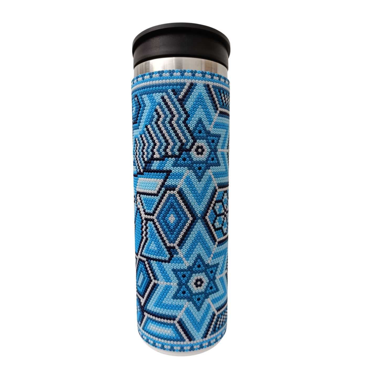 Termo Venado; Tonos azules.